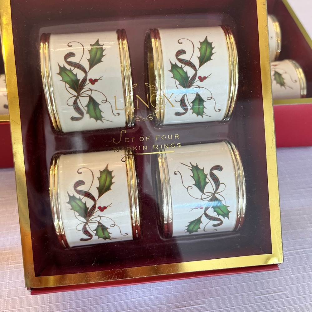 Lenox Holiday Napkin Rings Set of Four